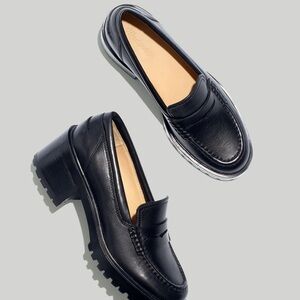 Black Flats with Chunky Sole and Low Block Heel
Size 9 but run like 9.5